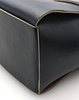 Nappa Maxi Intrecciato Medium Arco Tote Black Tan