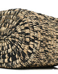Raffia Small Square Basket Tote Bag Black Natural
