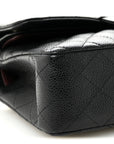 Caviar Quilted Small Double Flap Black