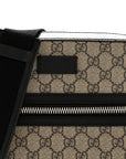 GG Supreme Monogram Flat Messenger Bag Beige Black New Acero