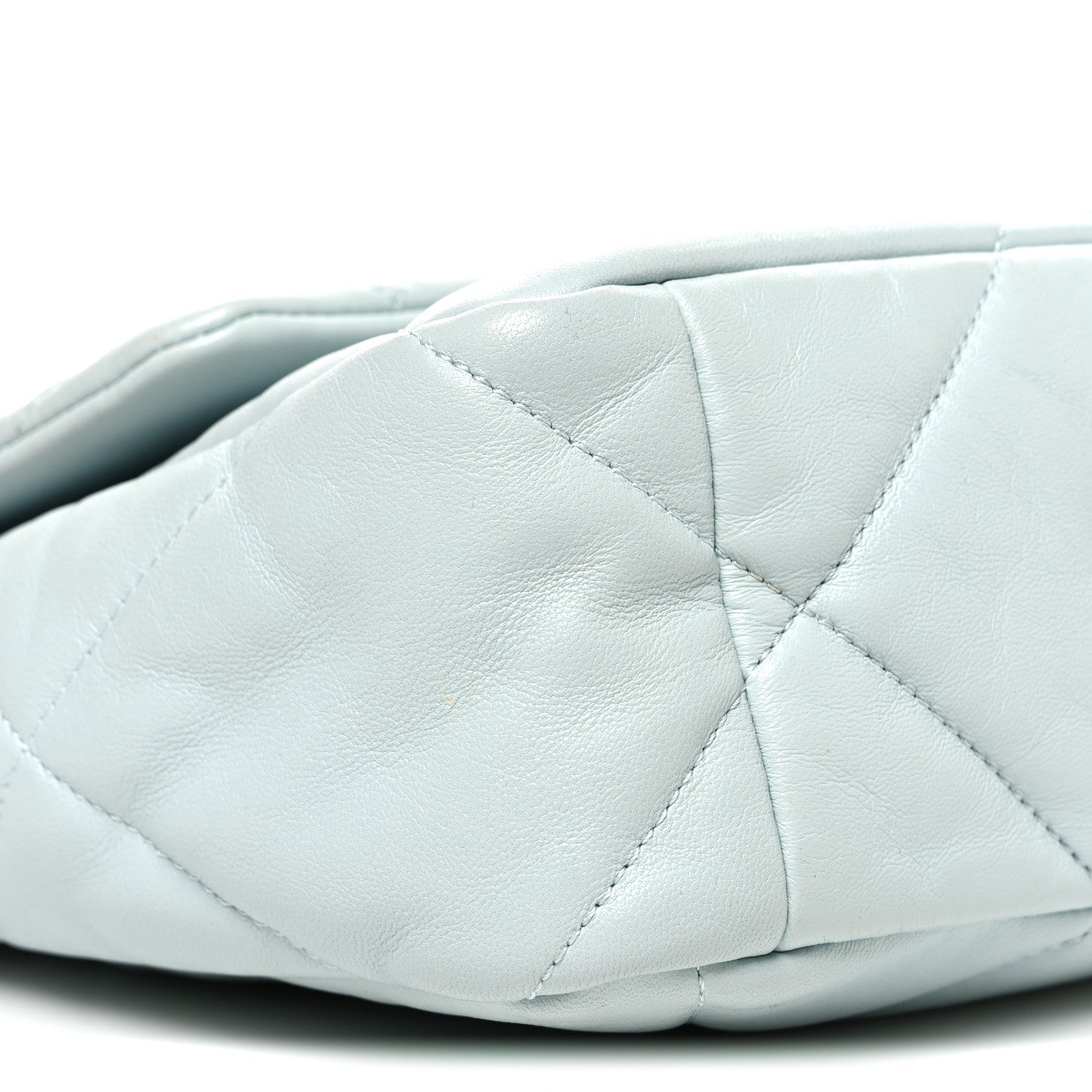 Lambskin Quilted Large CHNL 19 Flap Light Blue
