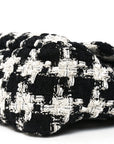 Tweed Quilted Large CHNL 19 Flap Black Ecru White