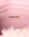 Faux Fur Quilted Virtus V Mini Chain Flap Shoulder Bag English Rose