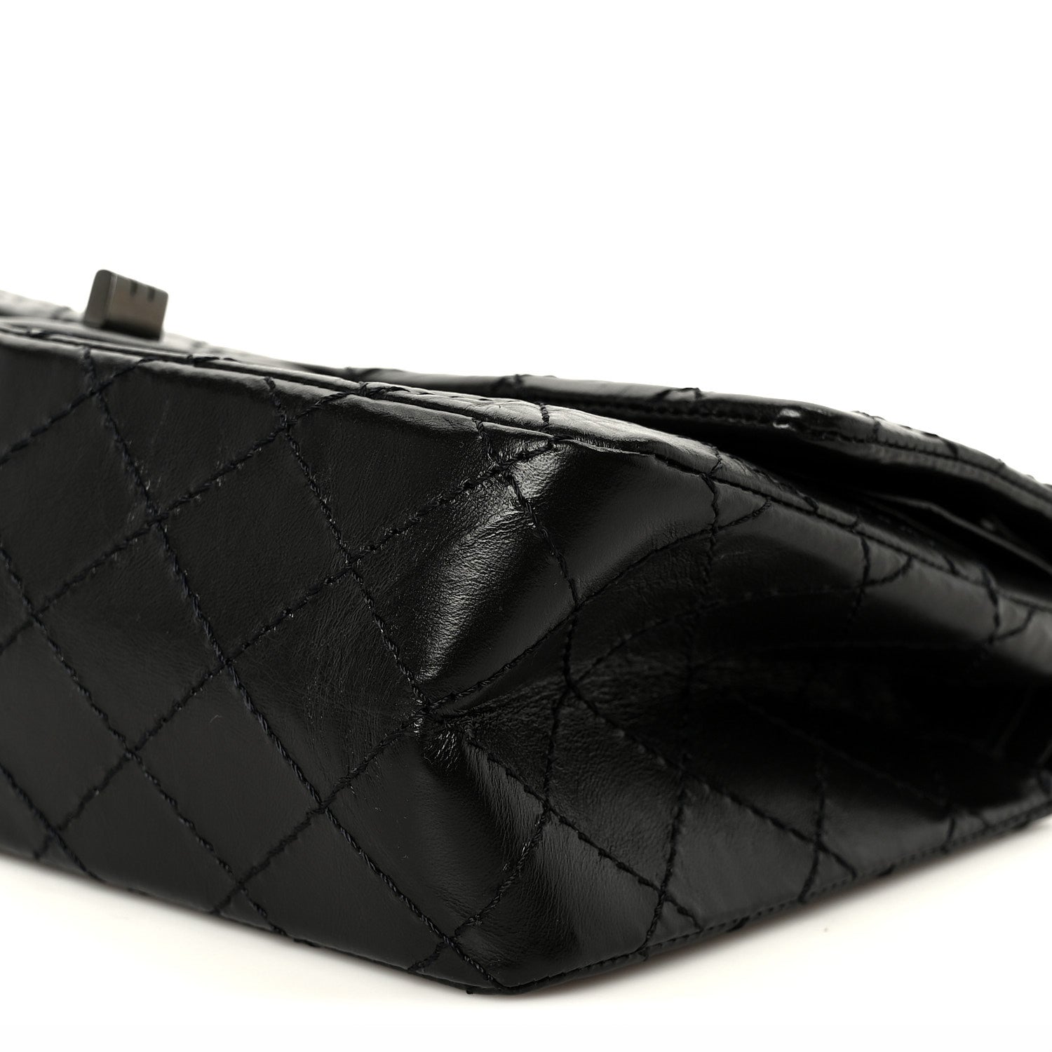 Aged Calfskin Quilted 2.55 Reissue 225 Flap So Black