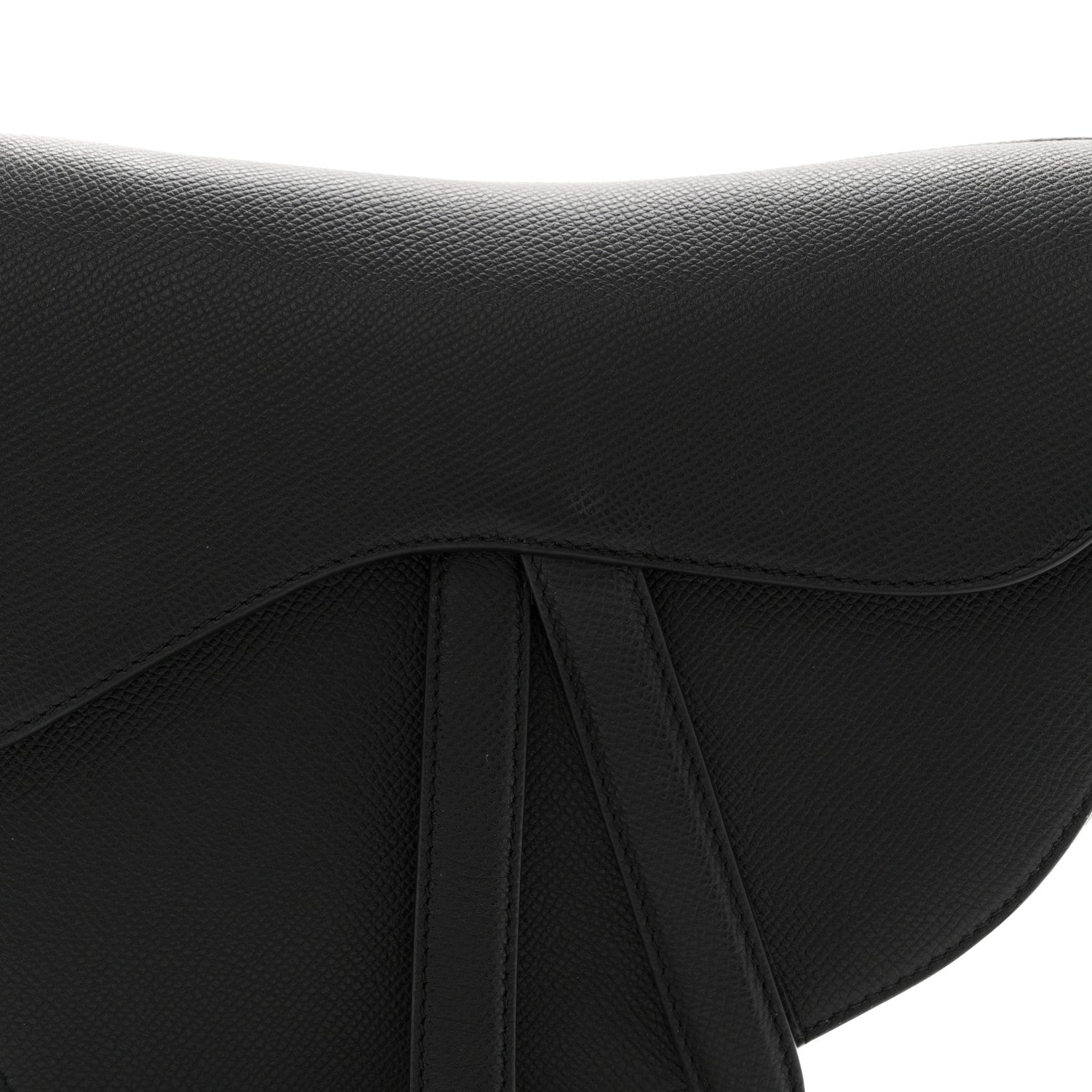 Grained Calfskin Saddle Bag Black