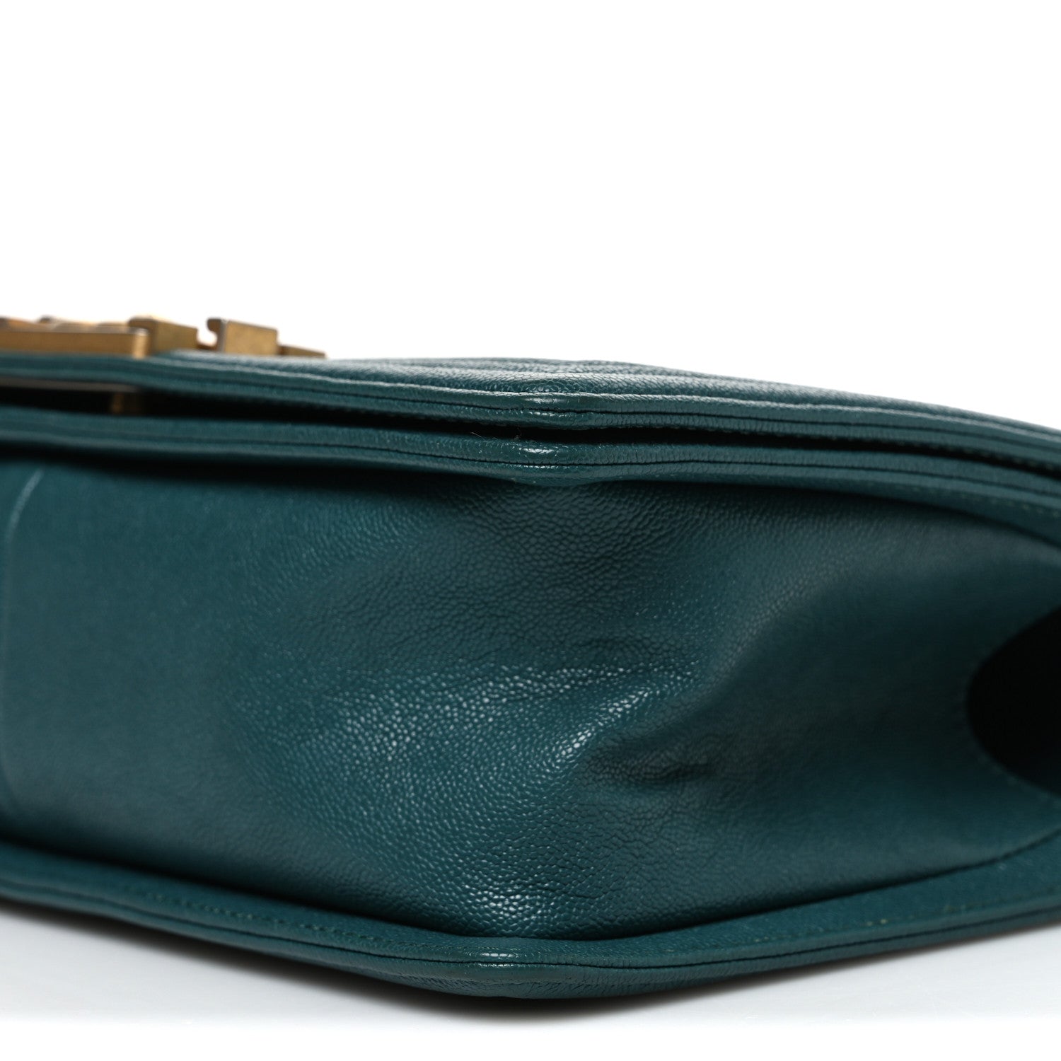 Caviar Quilted Medium Boy Flap Dark Green