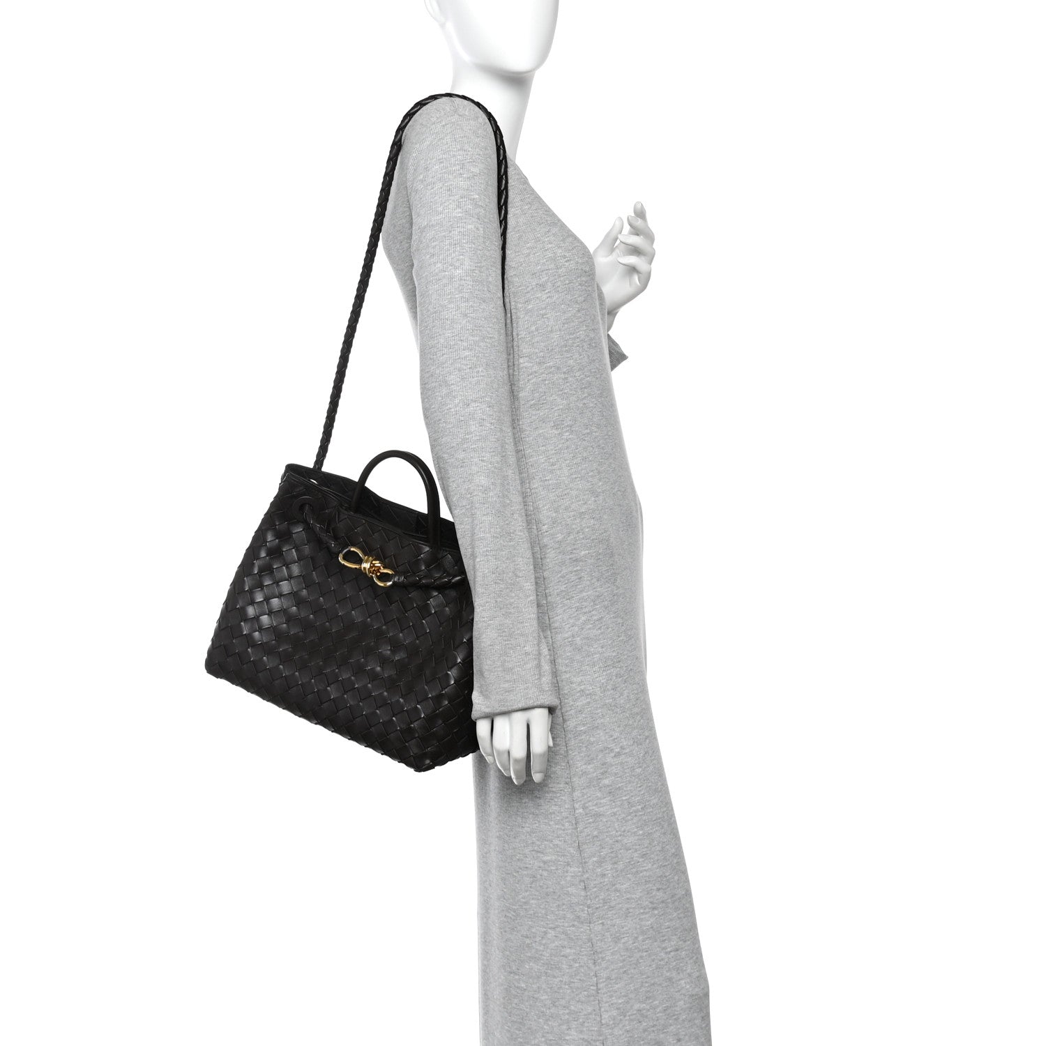 Nappa Intrecciato Medium Andiamo Shoulder Bag Fondant