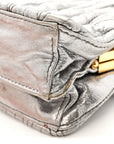 Metallic Matelasse Lux Mini Crossbody Tote Cromo