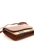 Calfskin House Check Hampshire Wallet On Chain Tan
