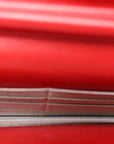 Patent Quilted Brilliant Wallet On Chain WOC Red