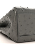 Ostrich Shiny Nappa Mini Peekaboo Iconic Satchel Grey