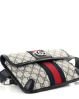 GG Supreme Monogram Web Small Ophidia Belt Bag 90 36 Beige Navy