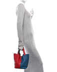 Taurillon Clemence Picotin Lock 22 MM Rouge Casaque Bleu Thalassa