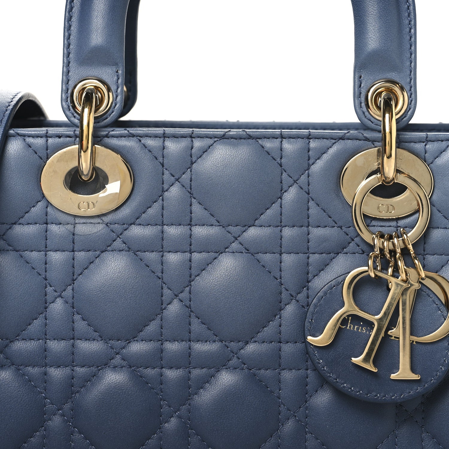 Lambskin Cannage Gradient Small My ABCD1OR Lady D1OR Indigo Blue