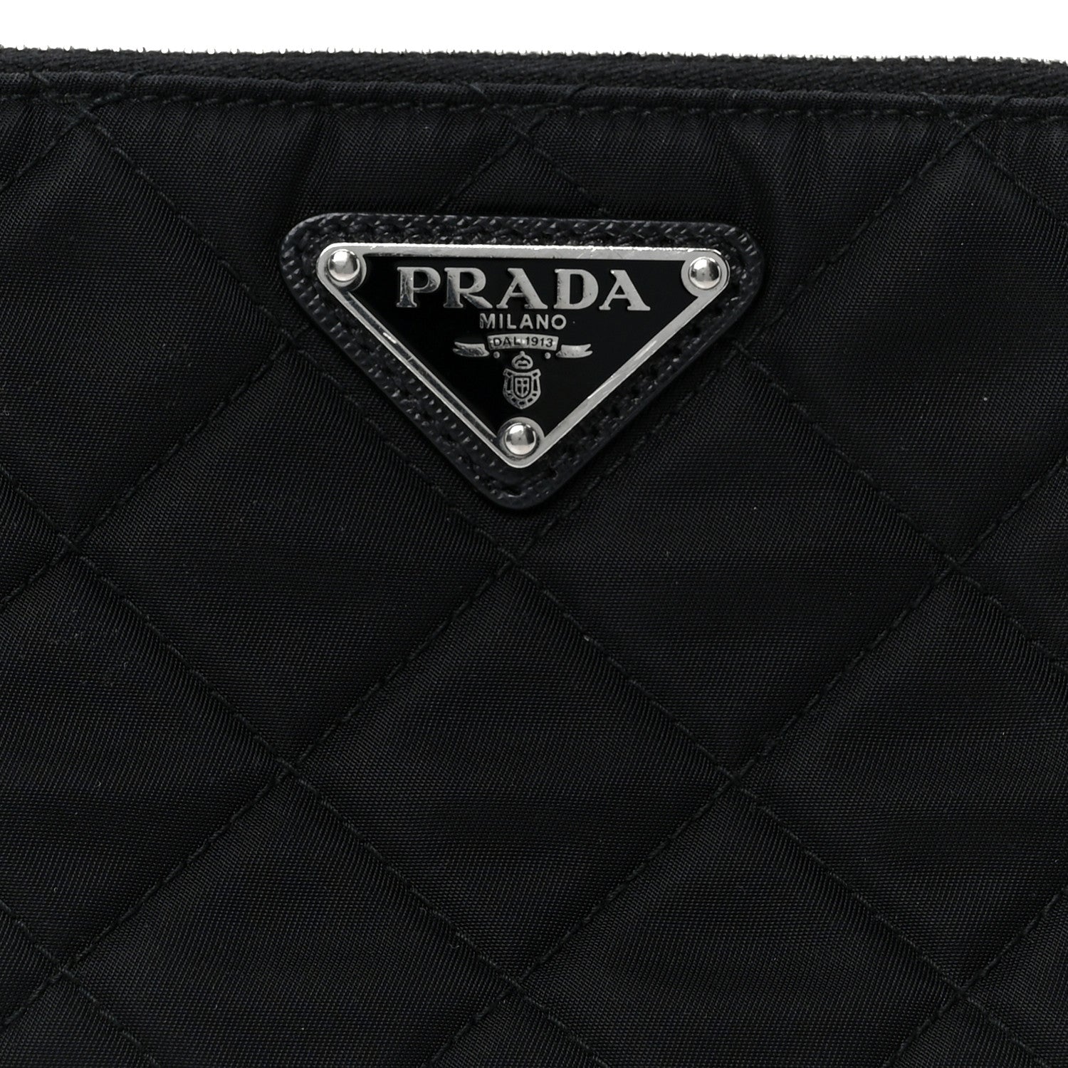 Nylon Tessuto Impuntu Quilted Crossbody Bag Black