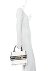 Shearling Cannage Small Book Tote Ecru Blue