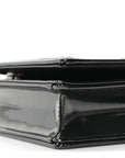 Metallic Patent Micro-Cannage D1ORama Wallet on Chain Pouch Onyx Black