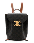 Triomphe Canvas Calfskin Bonnie Backpack Tan