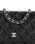 Caviar Quilted Wallet on Chain WOC Black