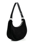 Velvet Strass Triomphe Ava Shoulder Bag Black