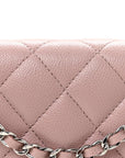 Caviar Quilted Wallet on Chain WOC Light Pink