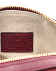 GG Supreme Monogram Textured Dollar Calfskin Web Super Mini Ophidia Top Handle Bowler Bag Rosso Ancora