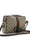 GG Supreme Monogram Web Small Ophidia Shoulder Bag Brown