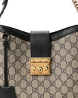 GG Supreme Monogram Medium Padlock Shoulder Bag Black