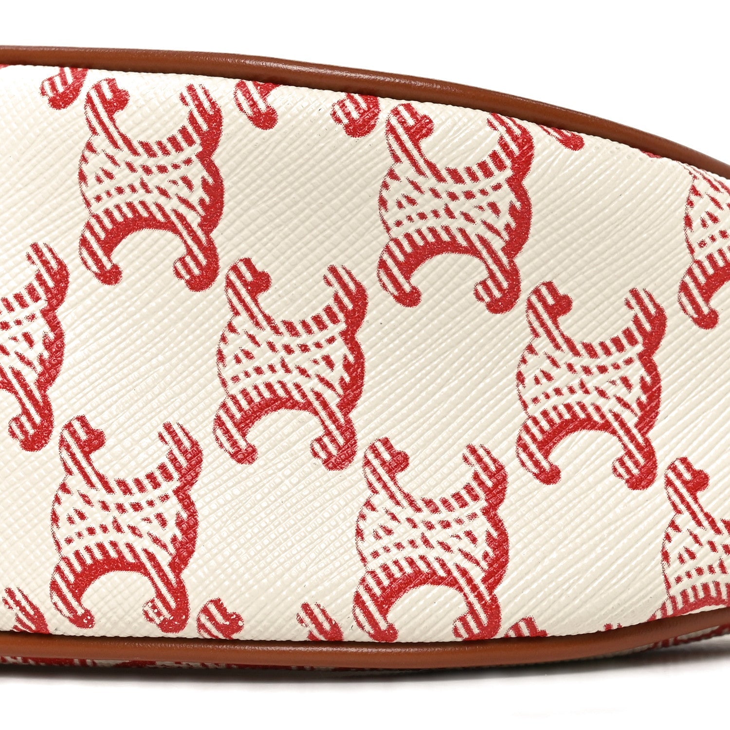 Canvas Calfskin Ava Triomphe Shoulder Bag Red