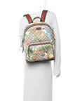 GG Supreme Monogram Tian Web Small Day Backpack Beige Multicolor New Acero