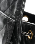 Shiny Crumpled Calfskin Quilted Small CHNL 25 Handbag Black