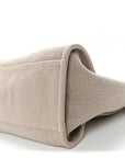 Mixed Fibers Calfskin Medium Deauville Tote Beige White