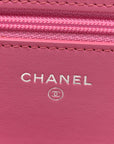 Aged Calfskin Quilted Gabrielle Wallet On Chain WOC Pink
