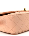Caviar Quilted Medium Double Flap Light Pink
