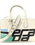 City Calfskin Racing Logo Bowler White Black