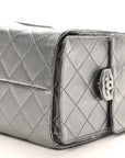 Metallic Caviar Quilted Small CHNL 25 Handbag Anthracite