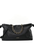 Mellow Nappa Medium Donut Chain Flamenco Knot Clutch Black