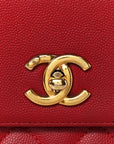 Caviar Quilted Small Business Affinity Flap Red