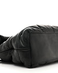 Lambskin Quilted Medium Loulou Puffer Monogram Chain Satchel Black