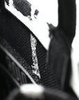Canvas Embroidered Medium Paris Book Tote Black White