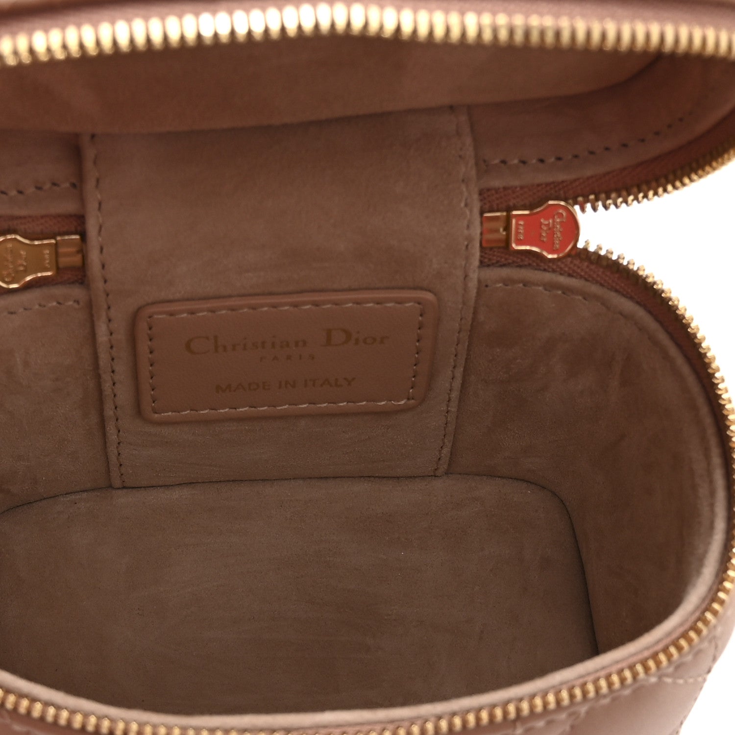 Lambskin Cannage Micro Lady D1OR Vanity Case Rose Des Vents