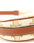 Canvas Calfskin Mini Ava Triomphe Shoulder Bag White