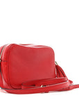 Pebbled Calfskin Small Soho Disco Bag Vibrant Red