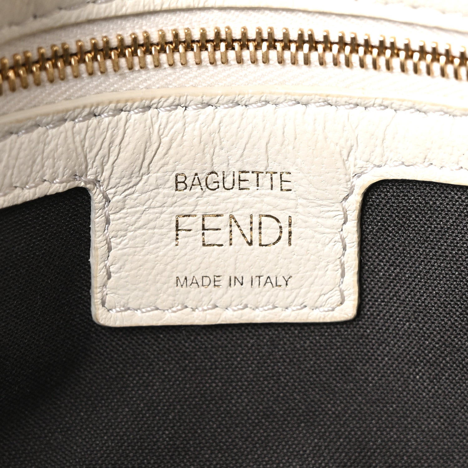 Nappa FF 1974 Embossed Baguette White