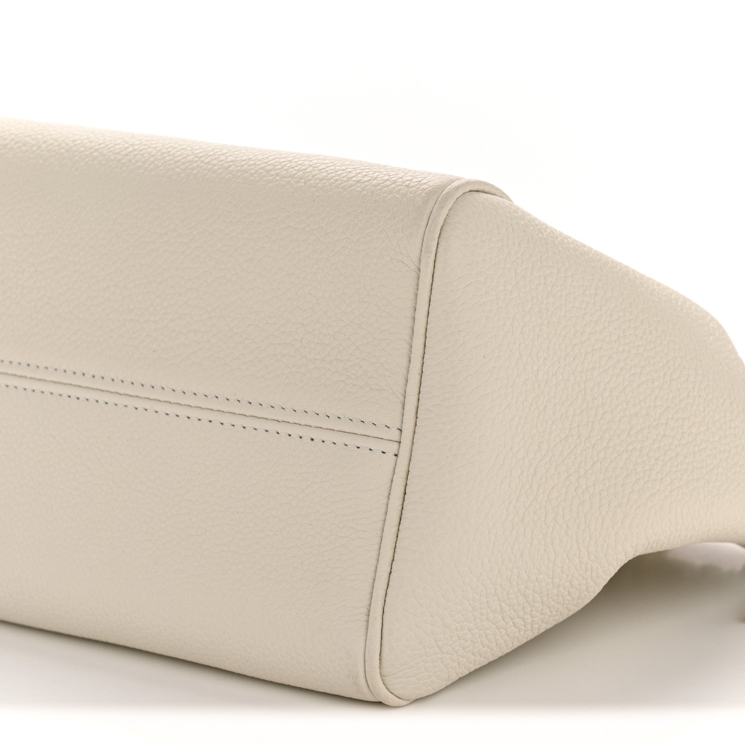 Calfskin Cuir Small Triomphe Cabas Drawstring White