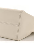 Calfskin Cuir Small Triomphe Cabas Drawstring White