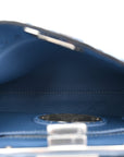 Cuoio Romano Selleria Macro Stitchings Mini Peekaboo Iconic Satchel Argento Blue