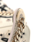 Smooth Calfskin Embroidered Beaded Floral Mini Lady D1OR White Multicolor