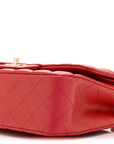 Iridescent Caviar Quilted Medium Double Flap Red