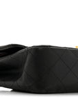 Lambskin Quilted Medium Double Flap Black